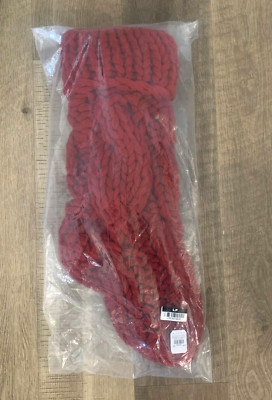 NWT Pottery Barn Colossal chunky KNIT Christmas stocking Holiday RED-image