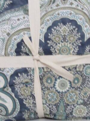 Pottery Barn Jordana Paisley Percale Duvet Cover, King/Cal.King Blue New-image