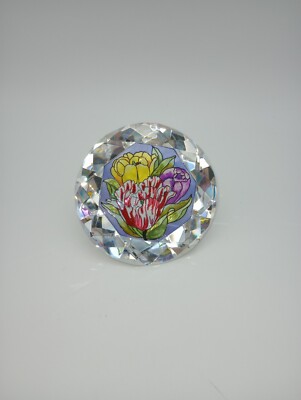 Amia Studios Crystal Prism Pyramid Shaped Tulip Flowers  Paperweight-image