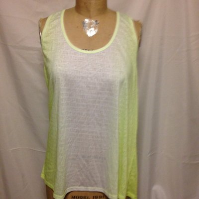 Ideology Essentials Tank Honeydew Dip Dye 75654D250  NWT-image