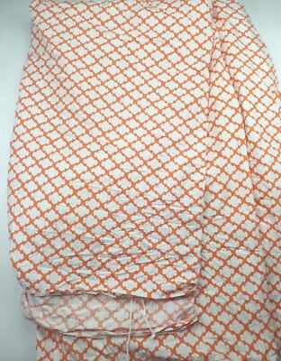 Pottery Barn Duvet Blanket Cover Orange Tile 102 X 82-image