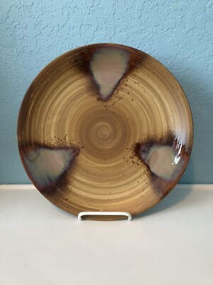 Sango Splash 4951 Stoneware Brown Dip Glaze Large Serving Plate 12
