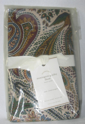 Pottery Barn Euro Pillow Sham Pillowcase Stonington Paisley New-image