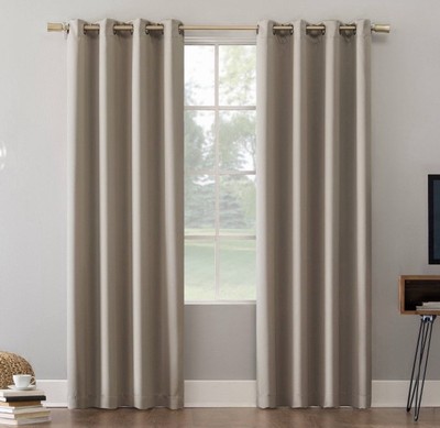 52” X 54” Subzero 100% Blackout Oslo Theater Grade Grommet Curtain Panel Stone-image