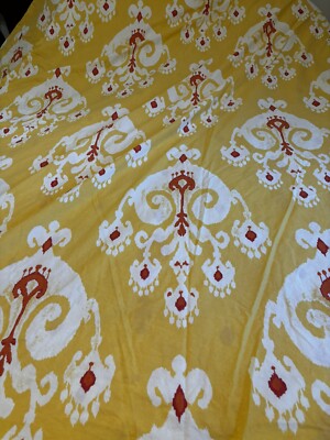 Pottery Barn Sloan Ikat King Duvet Cover & 2 Standard Pillow Shams Yellow-image