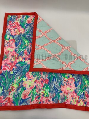 Pottery Barn Lilly Pulitzer Fan Ocean Sea Pants Reversible Sham Euro  #9120-image