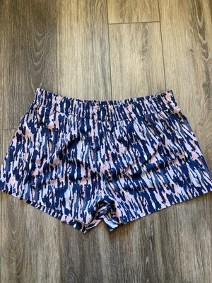 Dip Lined Gym Shorts Womens Size X-Large Blue Splatter Multi Color Sports-image