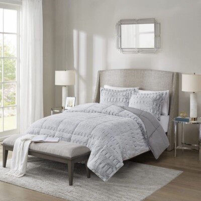 Madison Park Soft Plush Comforter Set  Grey - Full / Queen-image