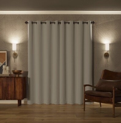 Sun Zero Broderick Theater Grade Blackout Panels 84”L x 52”W Cream 2-Pack-image