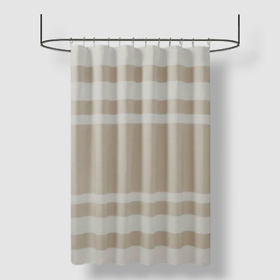 Madison Park Beige Spa Waffle 3M Scotchgard Shower Curtain Size 72