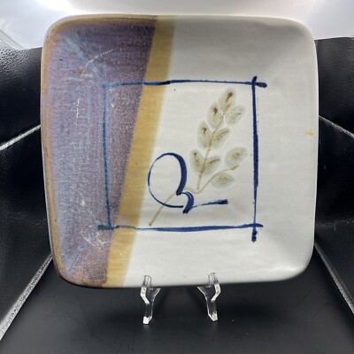 Vintage Signed Studio Pottery Platter Signed “Jane” 11” By 12”-image
