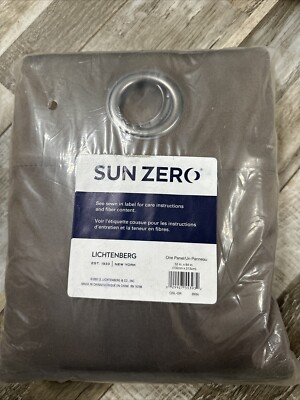 Sun Zero Broderick Theater Grade Blackout Curtain Panel 52”x 84 Brown NEW NWT-image
