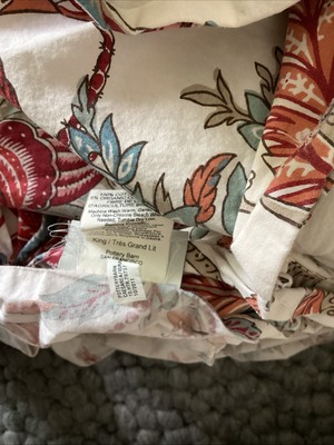 Pottery Barn Deidre Palampore KING Duvet Floral Botanical-image