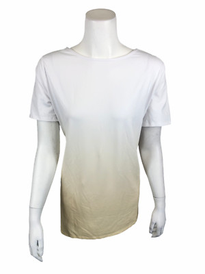 Elizabeth & Clarke Dip-Dye Knit Top with StainTech Pastel Yellow Large Size -image