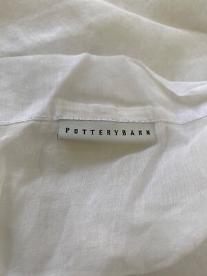 4 VINTAGE OFF WHITE SHEER POTTERY BARN PANELS 50