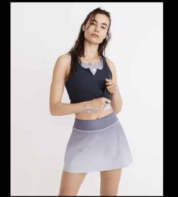 NWT Madewell Fitness Skirt Dip Dye Edition Dusty Or His Large Athleisure-image