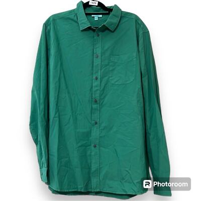 dip size XL mens casual long sleeve button down green casual wear top new-image