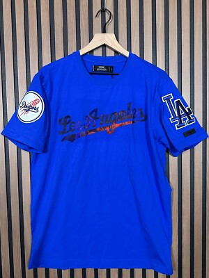 New Pro Standard Los Angeles Dosgers T Shirt Large Mens Blue Embroidered Dip Dye-image