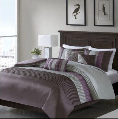 Madison Park Palmer Purple Queen 7pc Comforter Set-image