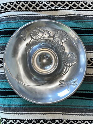 Chip & Dip Hat Bowl Butterfly Meadow Hollowware Lenox Emboss Serving Dish Tray-image