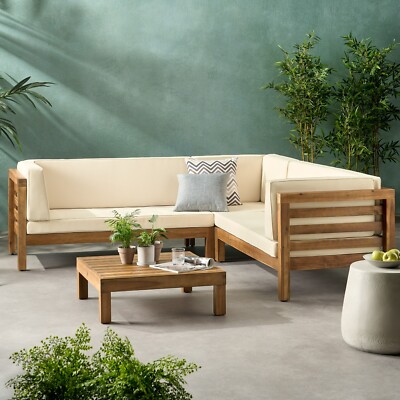 Ravello 4 Piece Outdoor Wooden Sectional Set-image
