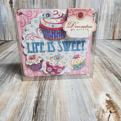 Punch Studio Decorative Plaque “ Life Is Sweet” Quote NIB-image