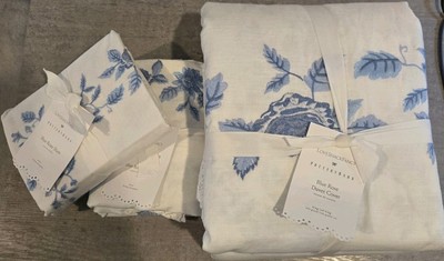 NWT, PotteryBarn LoveShackFancy Blue Rose Duvet Cover King/Cal King + Euro Shams-image