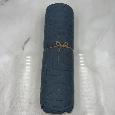 Pottery Barn Placemats Heirloom Quilted Set of 4 Blue Cottage Core Scalloped-image