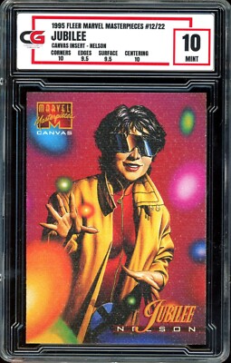 1995 Marvel Masterpieces #12 ~ CANVAS INSERT ~ Jubilee Nelson ~ GRADED CG 10-image