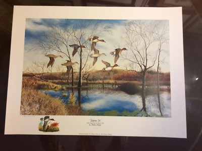 Robert Hinton, “ Dipping In” 24/60 Artist Proof, Remarked  1981.-image