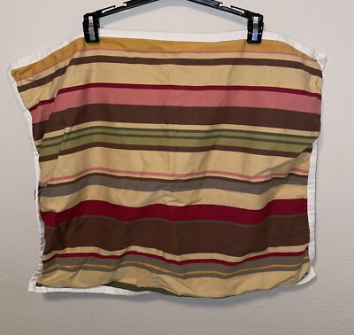 POTTERY BARN Duncan Stripe Fall Colors STANDARD Pillow Shams 100% Cotton Set 2-image