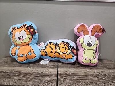NEW NICKELODEON GARFIELD + ODIE SHAPED PILLOW COLLECTIBLE PLUSH TOY LOT 2018-image
