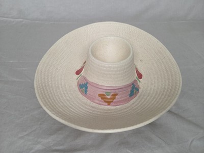 Vintage Treasure Craft Sombrero Chip and Dip Large Serving Bowl Dish USA Aztec-image