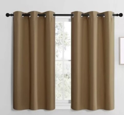 2panels Blackout Curtain Thermal Insulated Grommet,28x41 Inch.-image