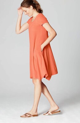 J. Jill ~ L ~ NEW Excellent  Pure Jill Oasis Dipped-Hem Dress ~ NWT (1A4)-image
