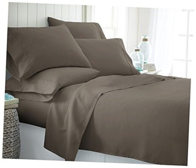  6 Piece Bed Sheet Set, California King California King - 6 Piece Taupe-image