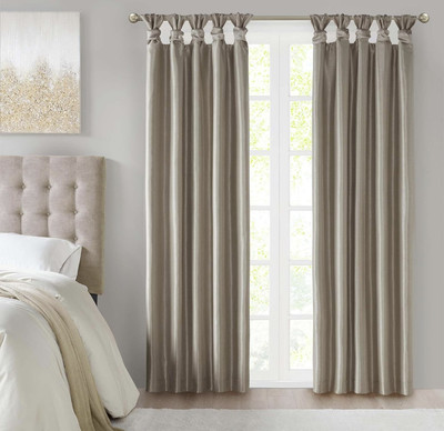 Madison Park Emilia Faux Silk  Twist  Tab top Window Panel Size 50
