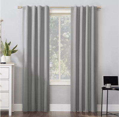 Sun Zero Blackout Cyrus Thermal Back Tab Curtain Panel Silver 40