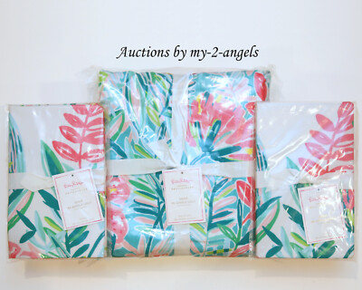 NEW Pottery Barn LILLY PULITZER JUNGLE LILLY King Duvet Cover + Shams * tropical-image