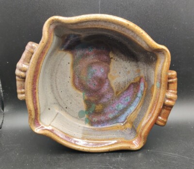 Studio Art Pottery Square Dish Stamped SB-image