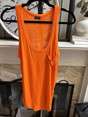 JOSEPH women's pocket tank top with dipped hem - jersey fabric - orange - sz L-image
