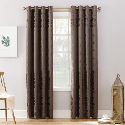 Elidah Medallion Bonded Velvet Thermal Extreme Total Blackout Grommet Curtain...-image