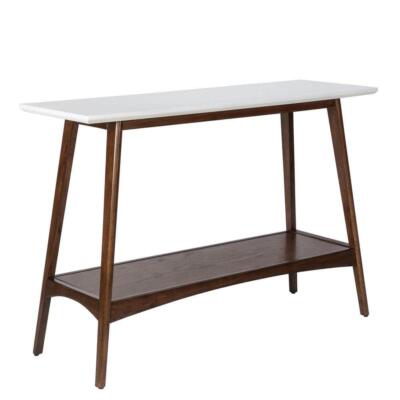 Madison Park Avalon 48 in. Off-White/Pecan Rectangle MDF Console Table-image