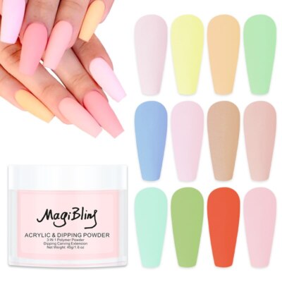 45g Large Acrylic Powder Nail Dipping Extension Engrave 3D Pattern Dust Manicure-image