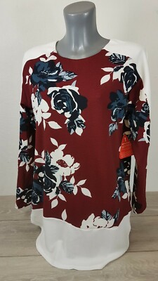 AX Paris Ladies Womens Top Print Panel Dip Size Uk 14 LARGE A711-2-image