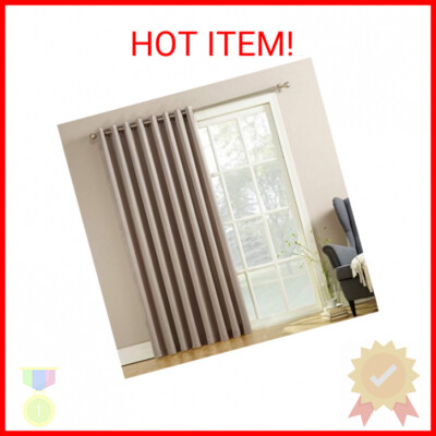 Sun Zero Barrow Energy Efficient Grommet Sliding Patio Door Curtain Panel, 100