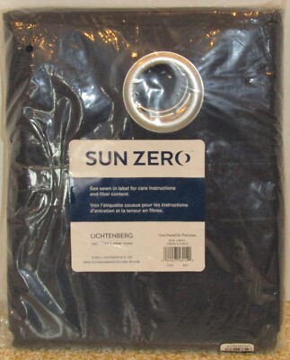 NEW Sun Zero Blackout Grommet Navy Curtain Panel, 40
