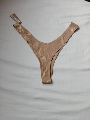 Skims Free Cut Dipped Thong Womens XL Clay Foil Confetti PN-DTH-1935 G25-image