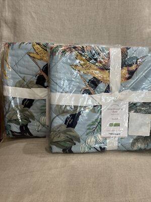 Pottery barn Luisa Reversible quilted sham standard set of 2 bird-image