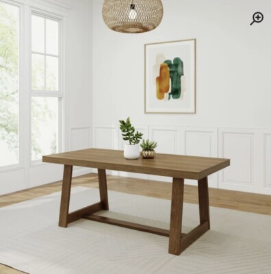 Linzy Pine Solid Wood Dining Table-image